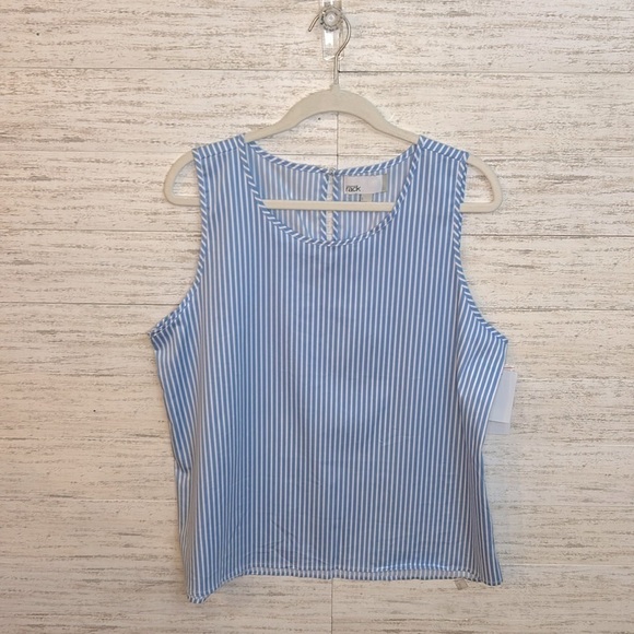 Nordstrom Tops - Nordstrom Rack Strip Sleeveless Blouse | SIZE L